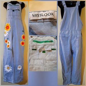 MISSLOOK sun flower denim overalls (w) funshine care bear.